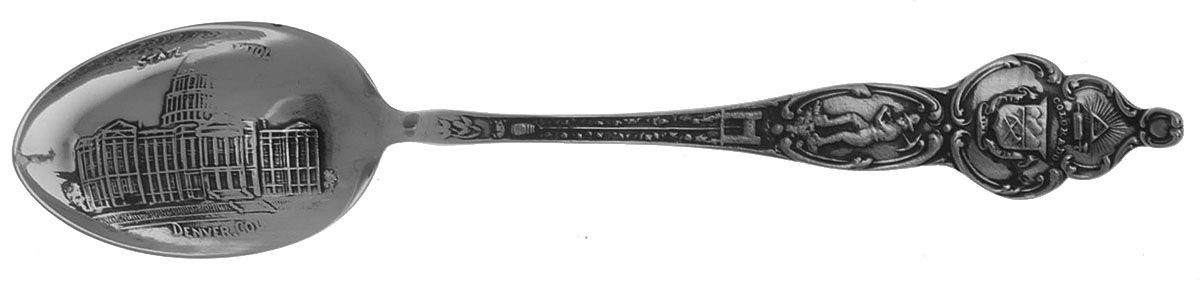 States & Cities Souvenir Spoons(Sterling) Spoon-Five O'Clock-Colorado by Watson-1
