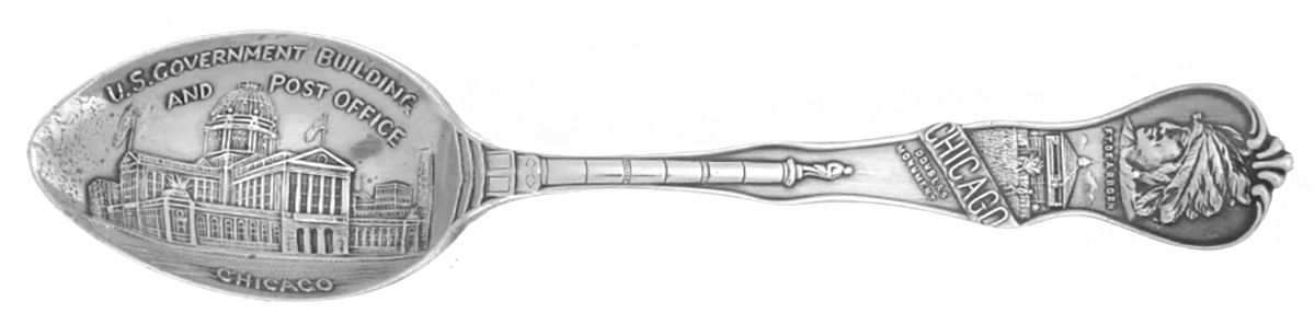States & Cities Souvenir Spoons(Sterling) Illinois Demitasse Spoon by Watson-1