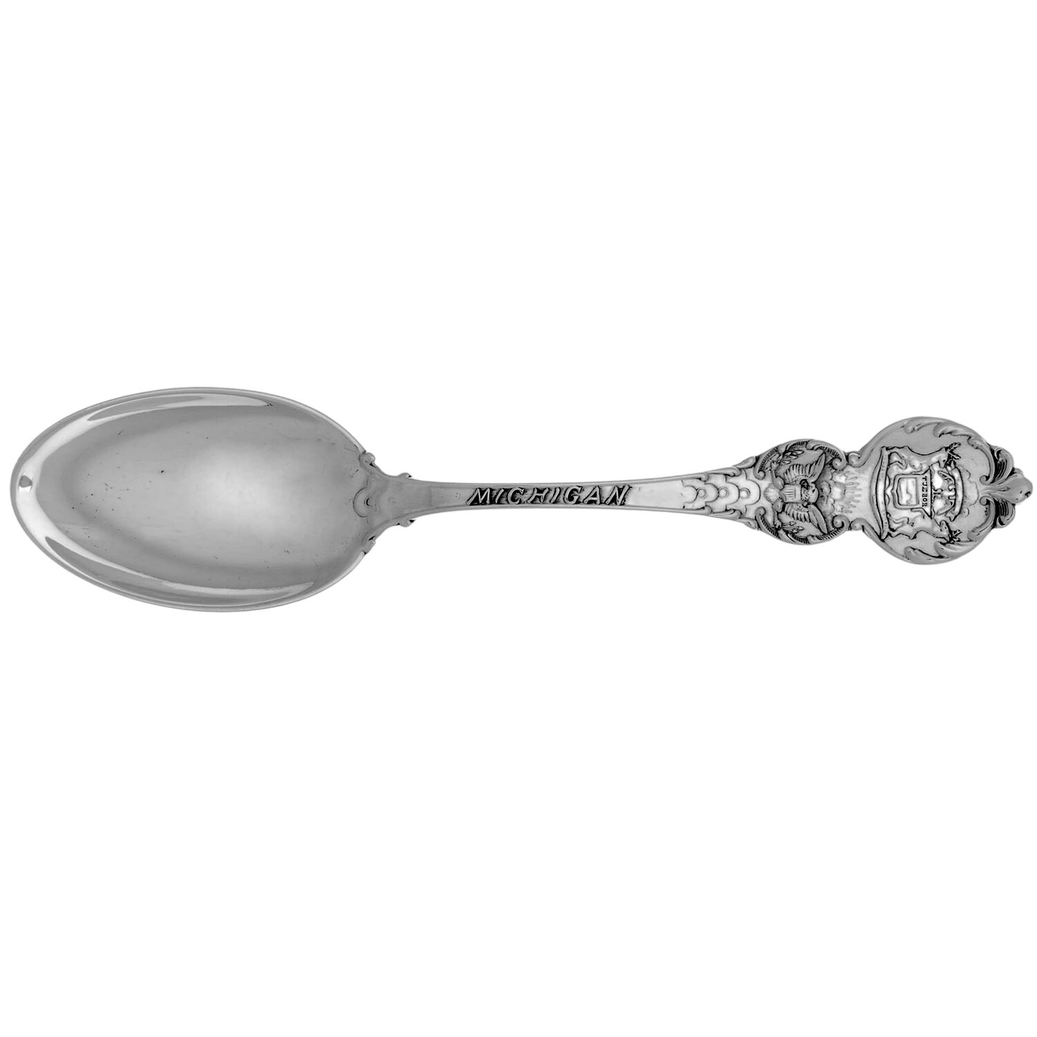 States & Cities Souvenir Spoons(Sterling) Michigan Five O'Clock Spoon by Watson-1