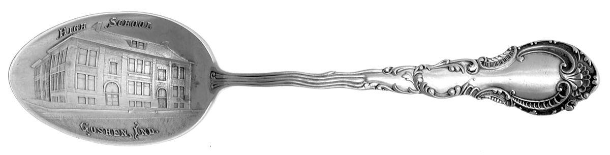 States & Cities Souvenir Spoons(Sterling) Indiana Five O'Clock Spoon by Watson-1