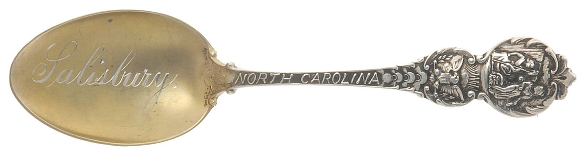 States & Cities Souvenir Spoons(Sterling) North Carolina Five O'Clock Spoon by Watson-1