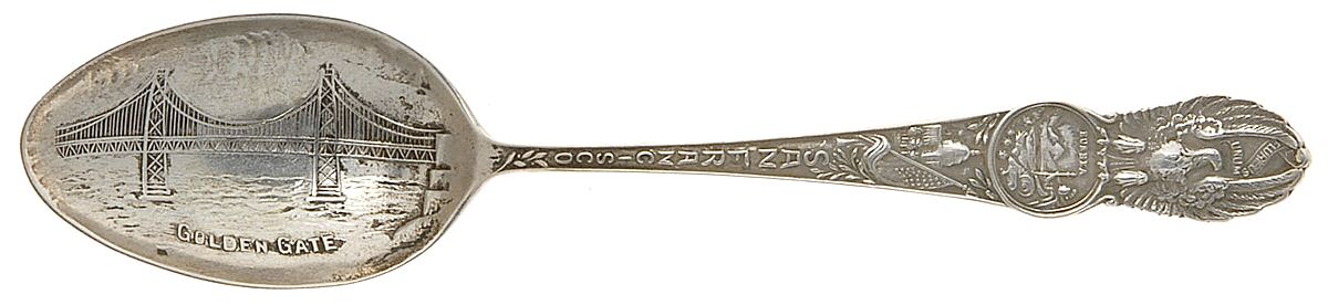 States & Cities Souvenir Spoons(Sterling) California Teaspoon by Watson-1