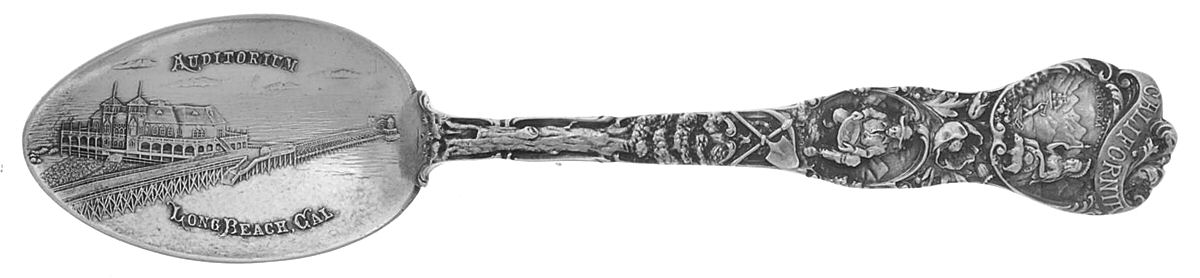 States & Cities Souvenir Spoons(Sterling) California Teaspoon by Watson-1