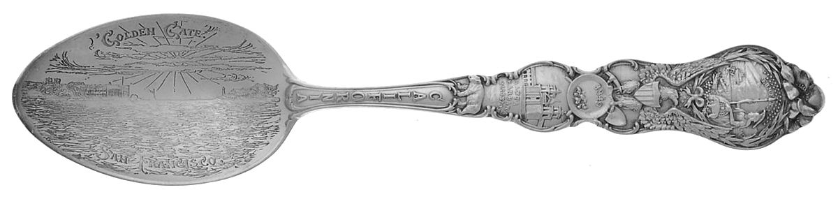 States & Cities Souvenir Spoons(Sterling) California Teaspoon by Watson-1