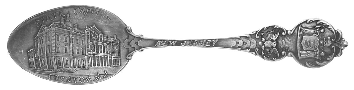 States & Cities Souvenir Spoons(Sterling) New Jersey Teaspoon by Watson-1