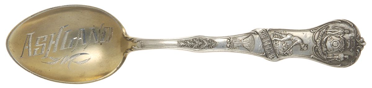 States & Cities Souvenir Spoons(Sterling) Wisconsin Five O'Clock Spoon by Watson-1