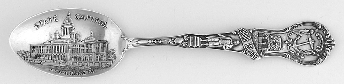 States & Cities Souvenir Spoons(Sterling) Rhode Island Teaspoon by Watson-1