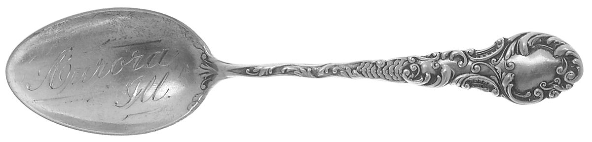 States & Cities Souvenir Spoons(Sterling) Illinois Five O'Clock Spoon by Watson-1