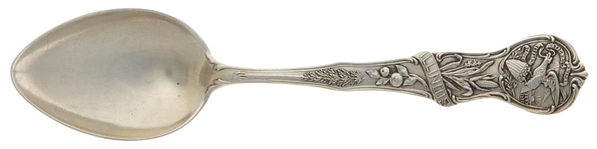 States & Cities Souvenir Spoons(Sterling) Illinois Demitasse Spoon by Watson-1