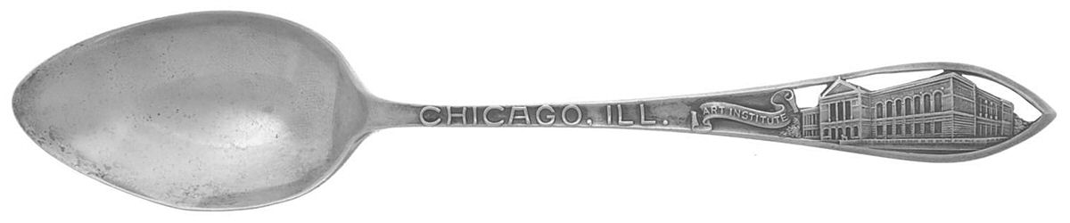 States & Cities Souvenir Spoons(Sterling) Illinois Five O'Clock Spoon by Watson-1