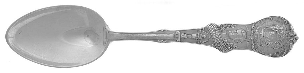 States & Cities Souvenir Spoons(Sterling) Louisiana Teaspoon by Watson-1