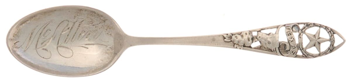 States & Cities Souvenir Spoons(Sterling) Texas Demitasse Spoon by Watson-1
