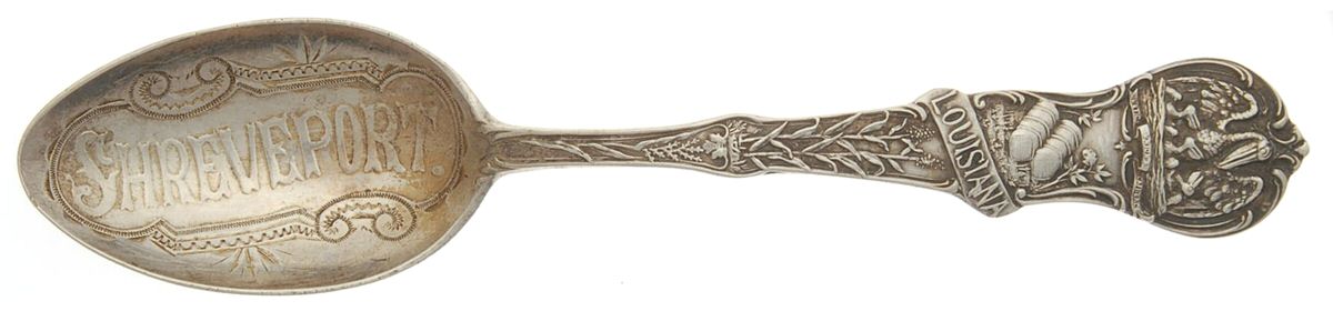 States & Cities Souvenir Spoons(Sterling) Louisiana Teaspoon by Watson-1