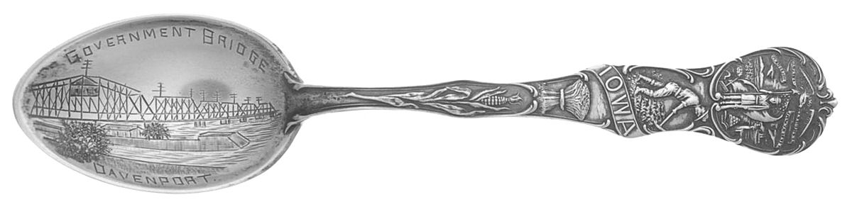 States & Cities Souvenir Spoons(Sterling) Iowa Teaspoon by Watson-1