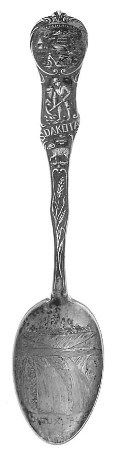 States & Cities Souvenir Spoons(Sterling) South Dakota Five O'Clock Spoon by Watson-1