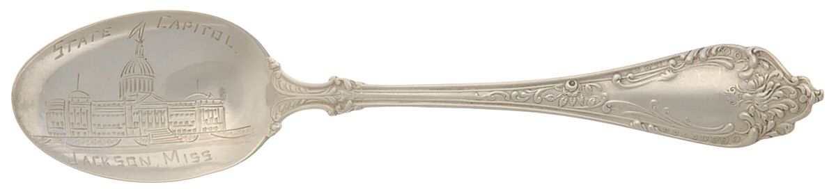 States & Cities Souvenir Spoons(Sterling) Mississippi Demitasse Spoon by Watson-1