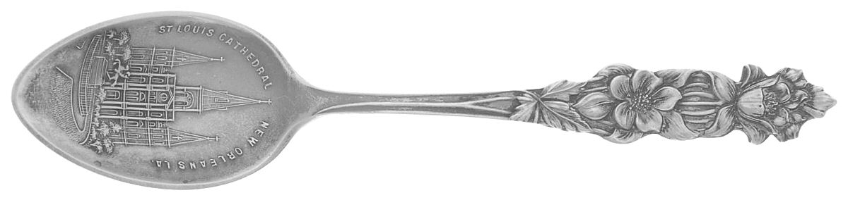 States & Cities Souvenir Spoons(Sterling) Louisiana Demitasse Spoon by Watson-1