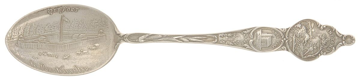 States & Cities Souvenir Spoons(Sterling) Indiana Five O'Clock Spoon by Watson-1