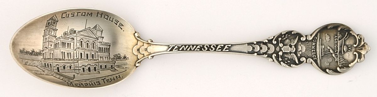 States & Cities Souvenir Spoons(Sterling) Tennessee Five O'Clock Spoon by Watson-1