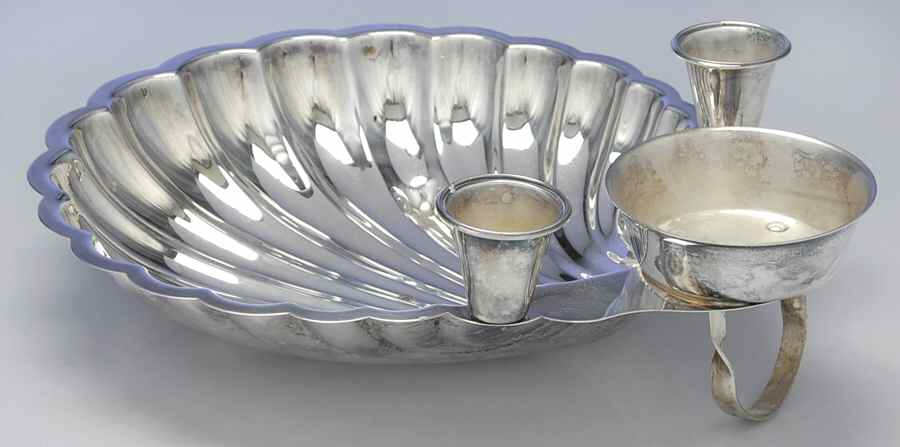 167 (Silverplate, Hollowware) Silverplate Shrimp Cocktail Shell Bowl by W & S Blackington Co-1