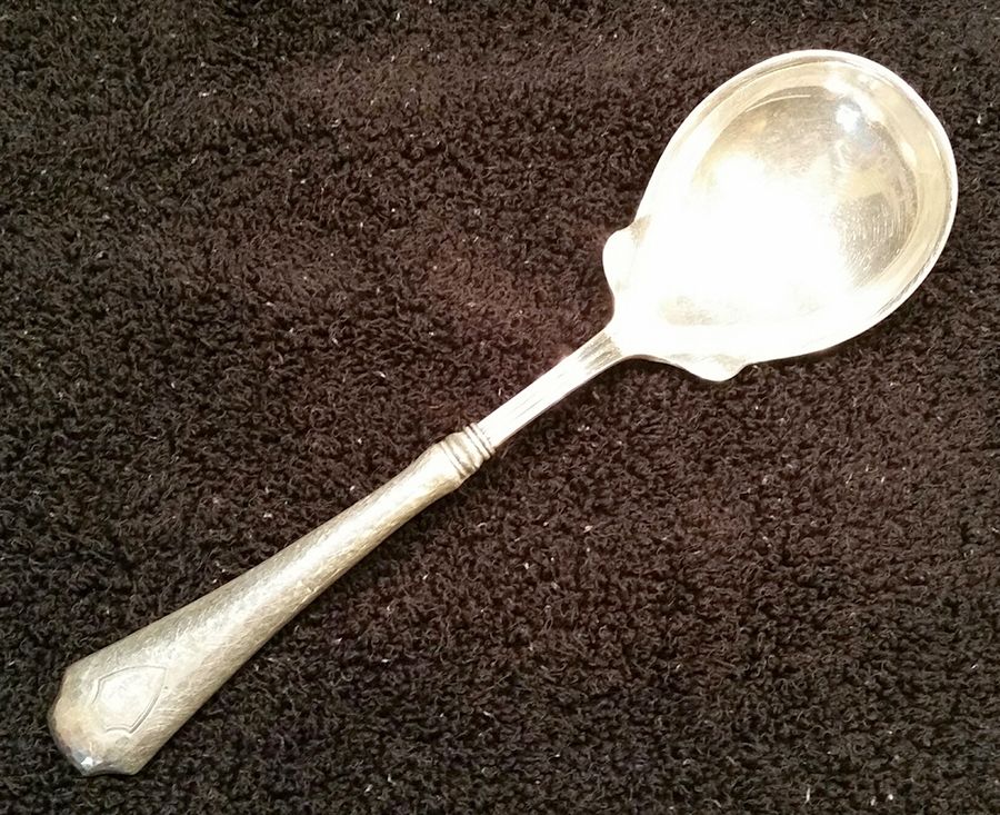 WSC67 (Sterling) Casserole Spoon with Smooth Silverplate Bowl by Webster Co-1