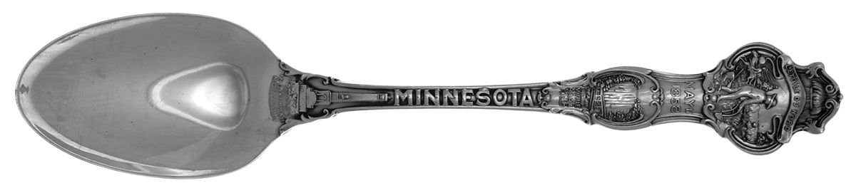 States & Cities Souvenir Spoons(Sterling) Minnesota Five O'Clock Spoon by Wallace Silver-1