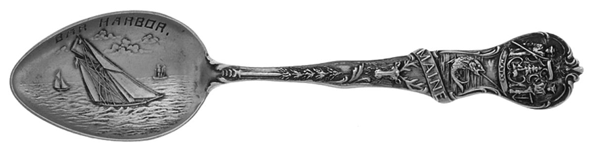 States & Cities Souvenir Spoons(Sterling) Maine Demitasse Spoon by Wallace Silver-1