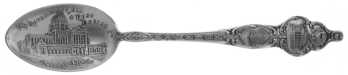 States & Cities Souvenir Spoons(Sterling) Illinois Five O'Clock Spoon by Wallace Silver-1