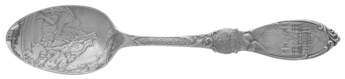 States & Cities Souvenir Spoons(Sterling) Illinois Teaspoon by Wallace Silver-1