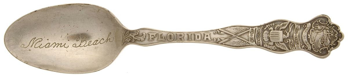 States & Cities Souvenir Spoons(Sterling) Florida Teaspoon by Wallace Silver-1