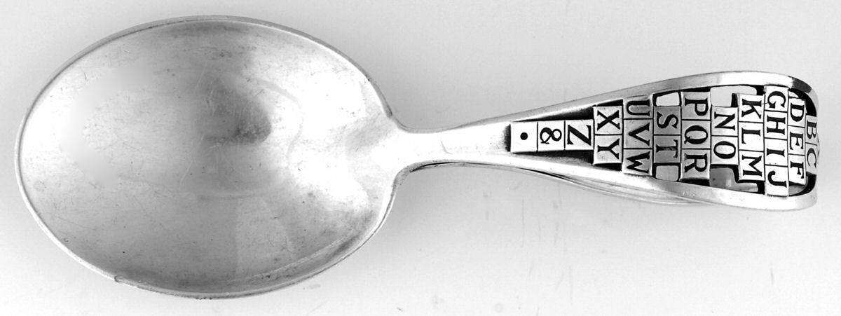 WTS60-Pierced (Sterling) Curved Handle Baby Spoon by Watson-1