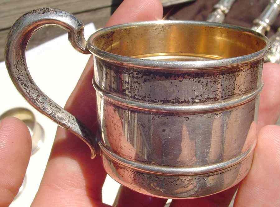 4491 (Sterling, Hollowware) Small Gold-Lined Baby Cup by Webster Co-1