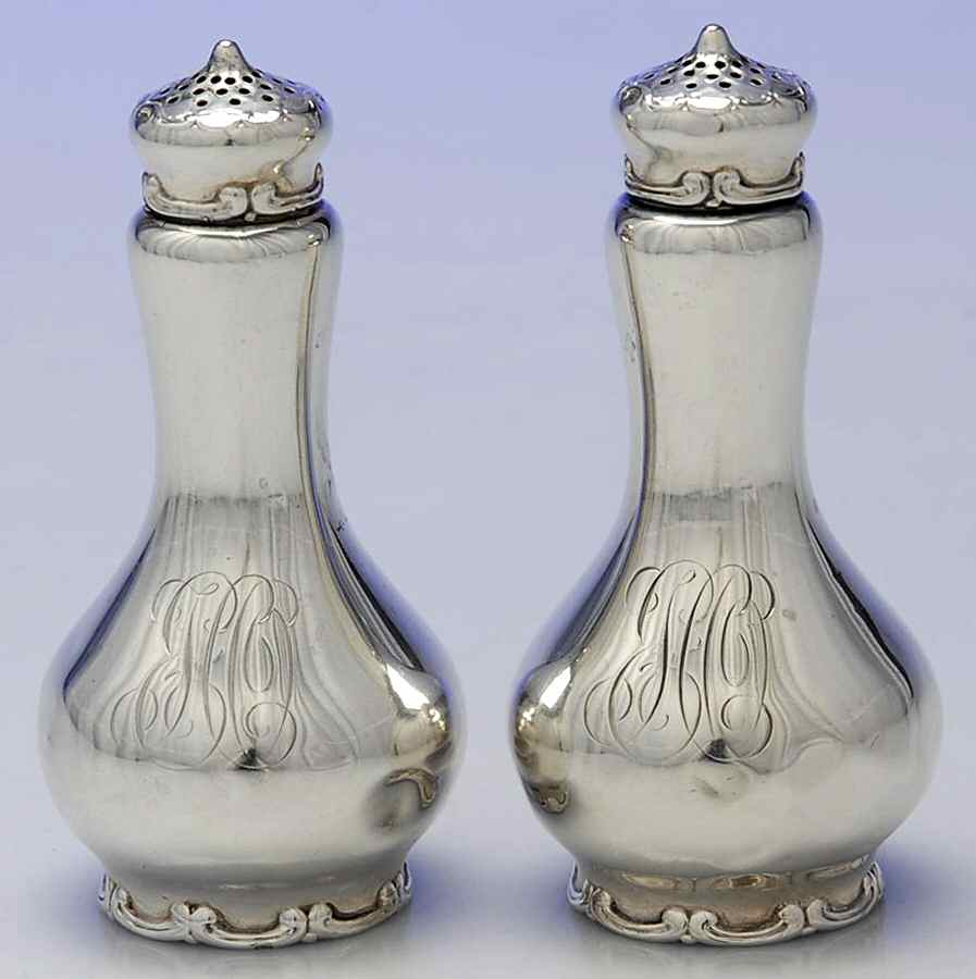 3480 (Sterling, Hollowware) Salt and Pepper Set by Whiting Manf Co-1