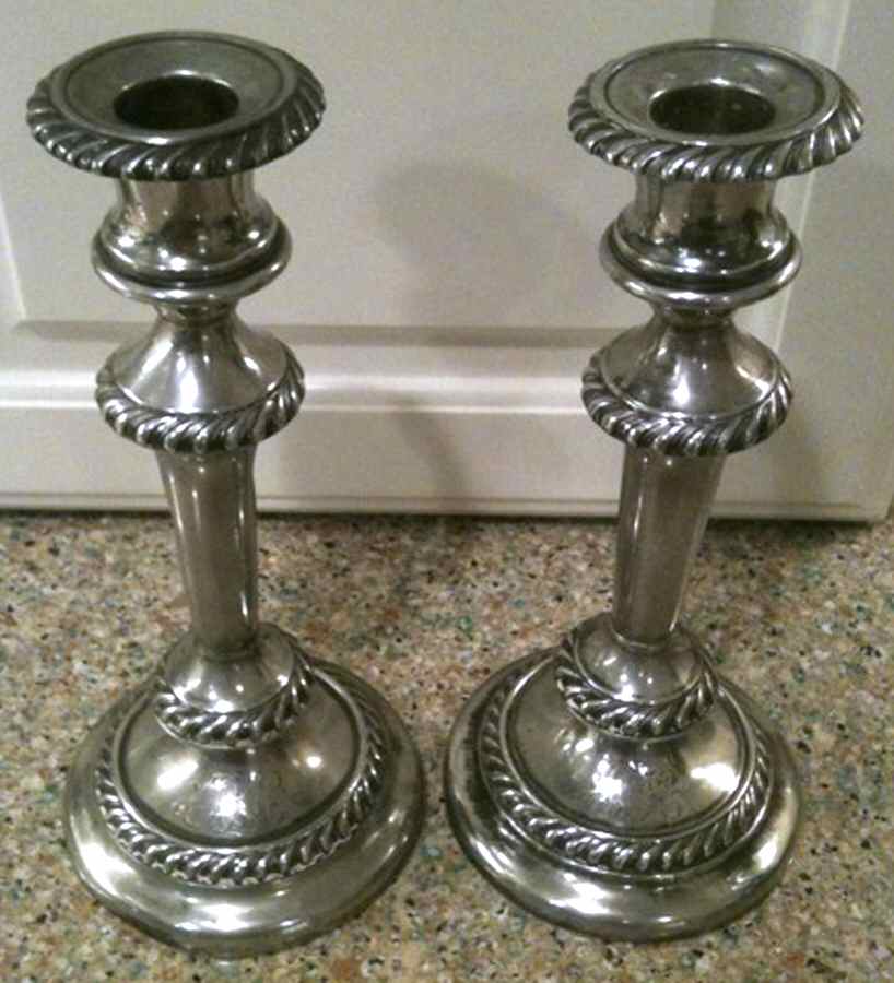 2737 (Silverplate, Hollowware) Pair of Candlesticks by Wilcox Silverplate-1
