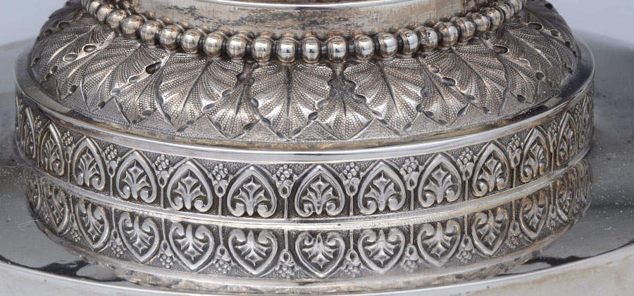 Medallion (Sterling, Hollowware) 15" Oval Pedestal Centerpiece by Wood & Hughes-3