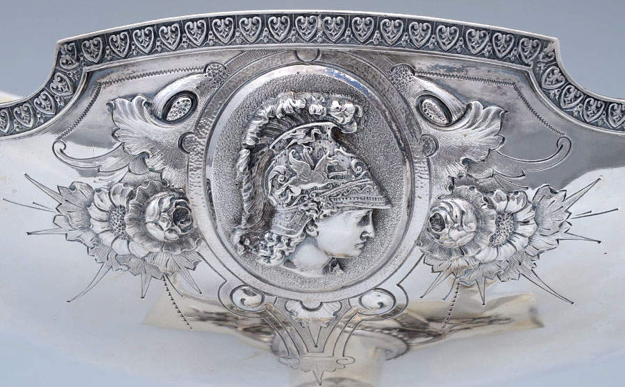 Medallion (Sterling, Hollowware) 15" Oval Pedestal Centerpiece by Wood & Hughes-2