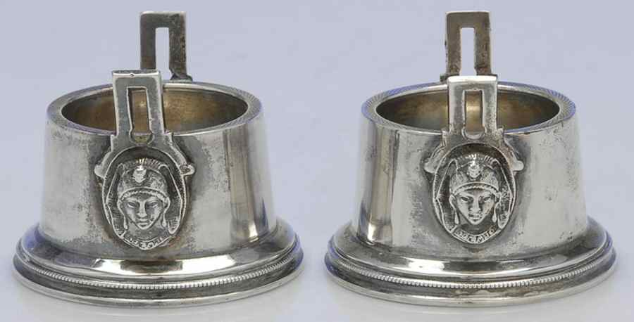 Medallion (Sterling, Hollowware) Master Open Salt (Set of 2) by Wood & Hughes-1
