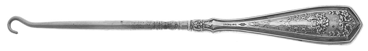 WSC69 (Sterling) Small Button Hook, Hollow Handle by Webster Co-1