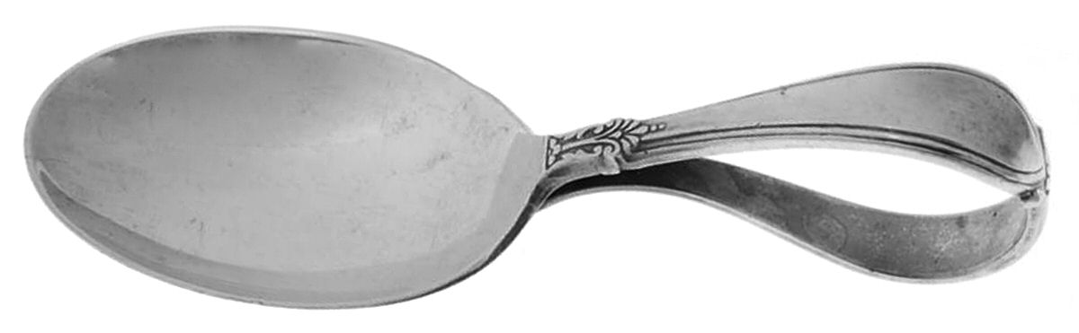 WSC70 (Sterling) Curved Handle Baby Spoon by Webster Co-1