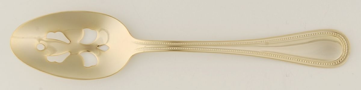 Continental Bead (Gold Electroplate) Pierced Tablespoon (Serving Spoon) by Wallace Silver-1