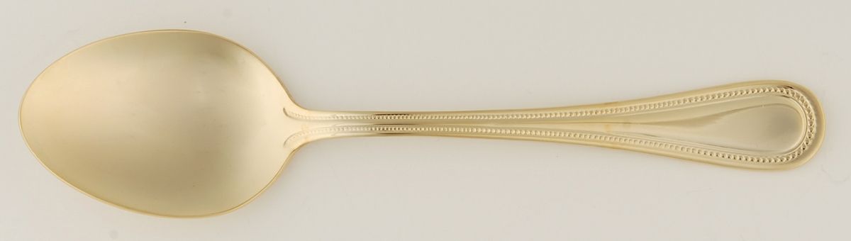 Continental Bead (Gold Electroplate) Place/Oval Soup Spoon by Wallace Silver-1