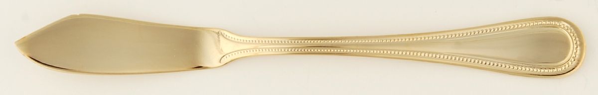 Continental Bead (Gold Electroplate) Flat Handle Master Butter Knife by Wallace Silver-1