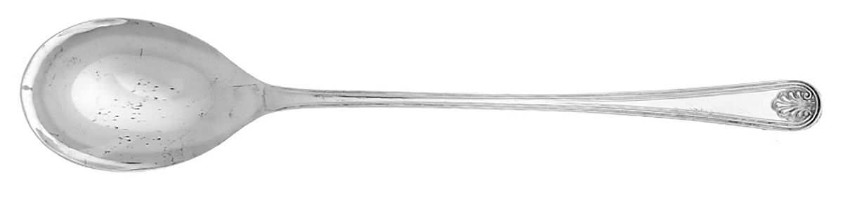 W1A6 (SILVERPLATE) Solid Salad Serving Spoon by William Adams-Sheffield-Birminghan-1
