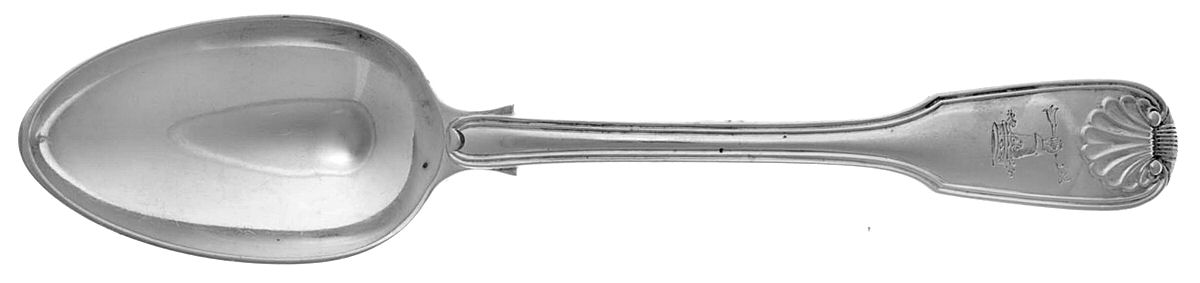 Shell & Thread (Sterling, 1814 Place/Oval Soup Spoon by William Eley & William Fearn-1