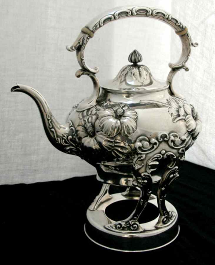 6545 (Sterling, Hollowware) Kettle, Stand & Burner by Whiting Manf Co-1