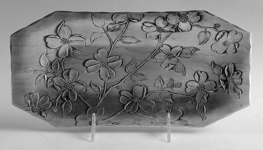Dogwood (Metal, Hollowware) 12" Bread Tray by Wendell August-1