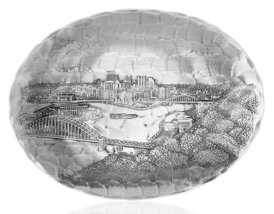 Pittsburgh Cityscape (Metal, Hollowware) Trivet by Wendell August-1