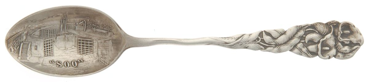States & Cities Souvenir Spoons(Sterling) Michigan Demitasse Spoon by Wendell-1