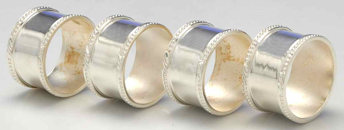 Beaded Acanthus (Silverplate, Hollowware) Napkin Ring - Set of 4 by Waterford-1