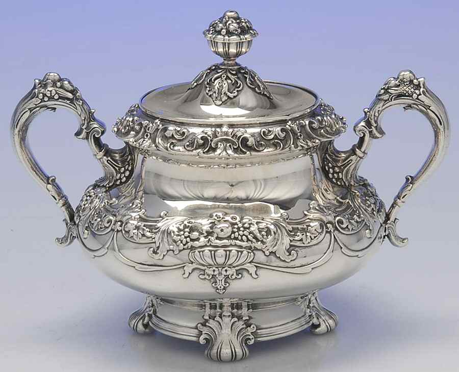 1171 (Sterling, Hollowware) Sugar Bowl & Lid by Whiting Manf Co-1